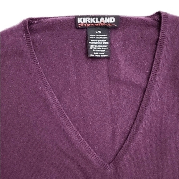 Kirkland Purple Cashmere V Neck Pullover Long Sleeves Top Sz Small/Medium - Picture 3 of 8